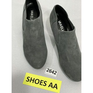 Womans Vanelli Size 7.5 M Gray Suede Pull On Stretch Block Heel Bootie